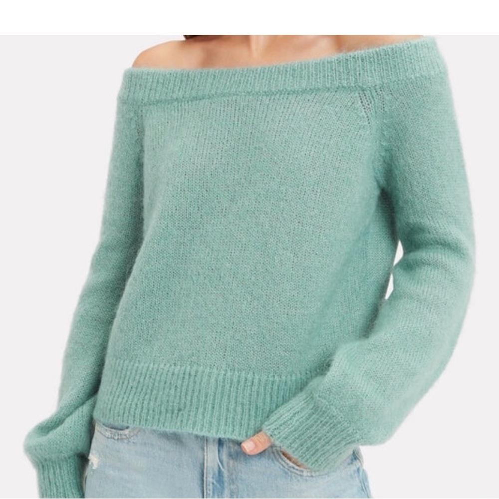 INTERMIX Mint Off-the-Shoulder Sweater size S - Picture 2 of 7